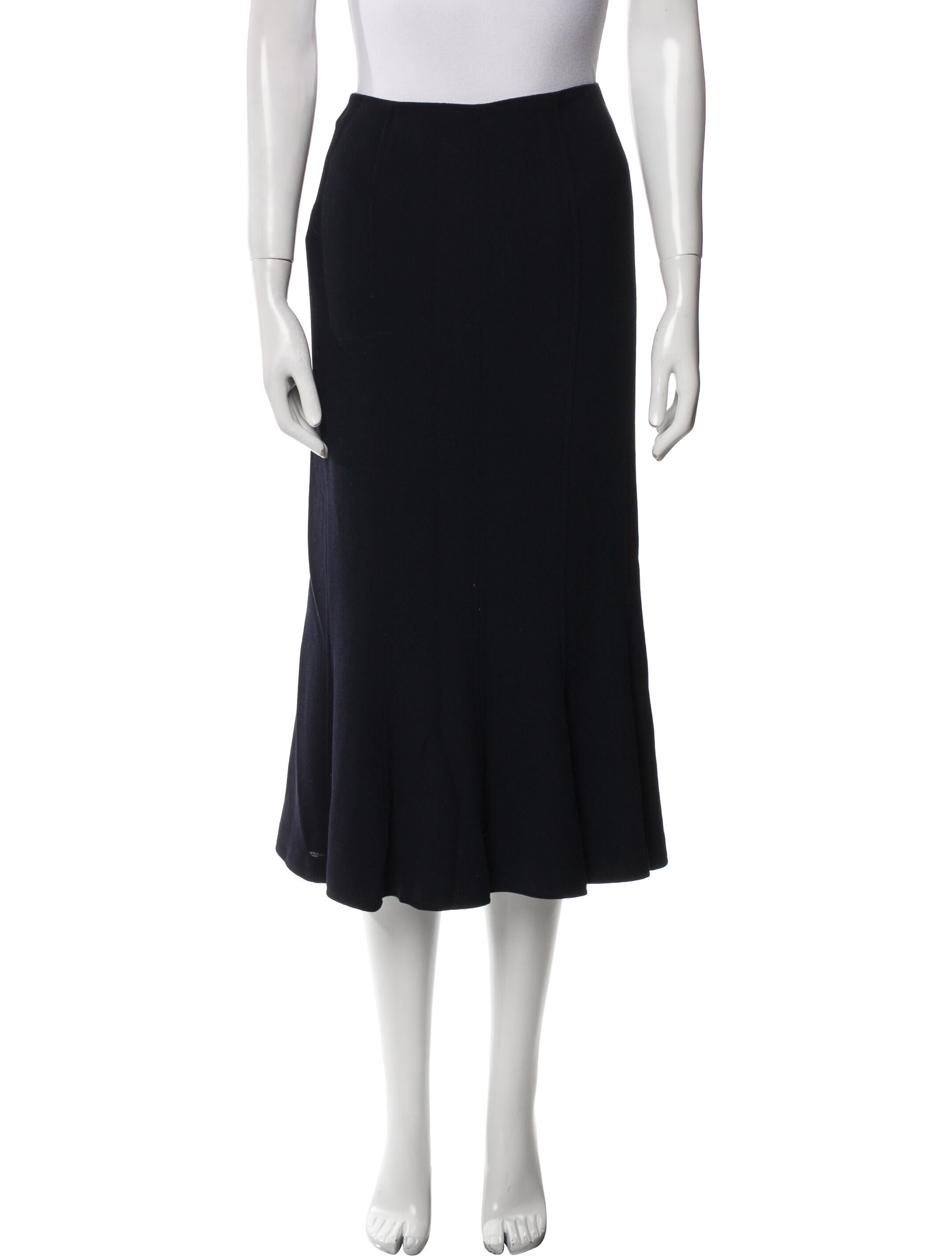 Helmut Lang Midi Length Skirt - Black Skirts, Clothing