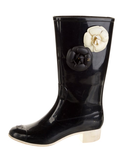 Chanel Interlocking CC Logo Rubber Rain Boots
