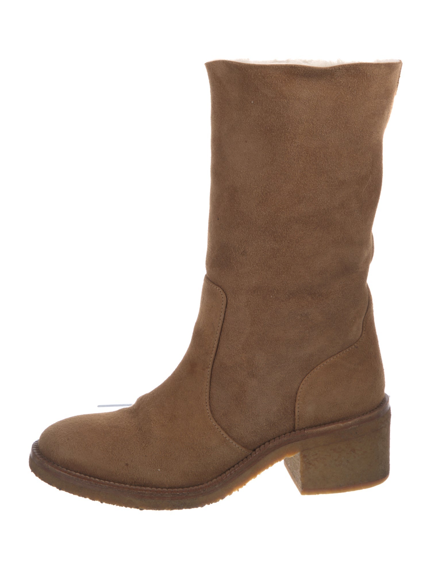 Chanel Interlocking CC Logo Suede Moto Boots