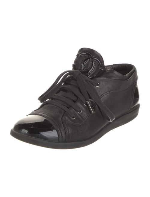 Chanel Interlocking CC Logo Leather Sneakers