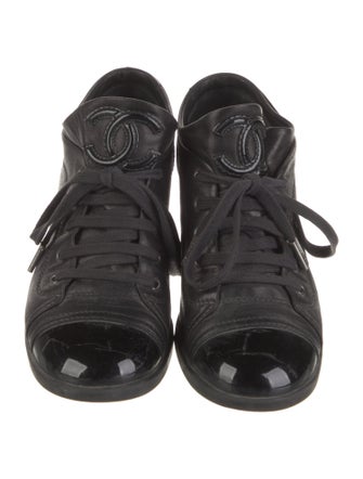 Chanel Interlocking CC Logo Leather Sneakers