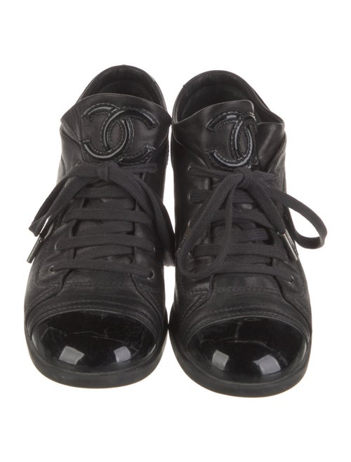 Chanel Interlocking CC Logo Leather Sneakers