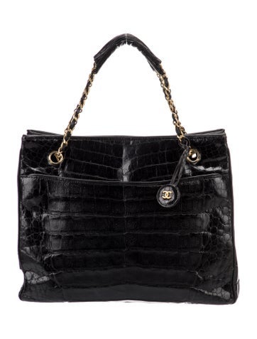Chanel Handle Bags Crocodile Chain Tote