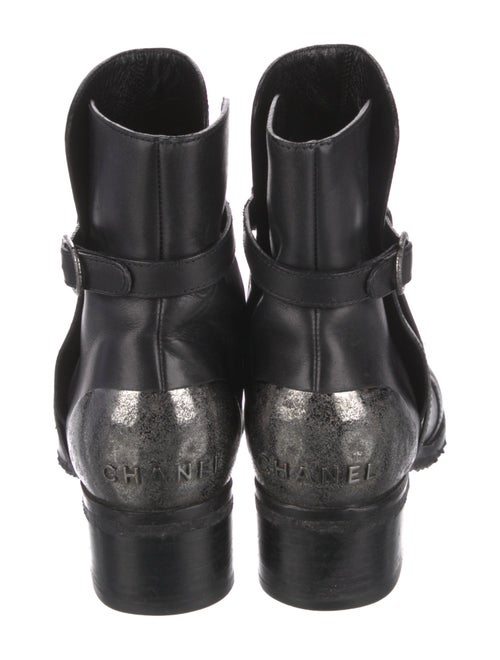 Chanel 2014 Interlocking CC Logo Moto Boots