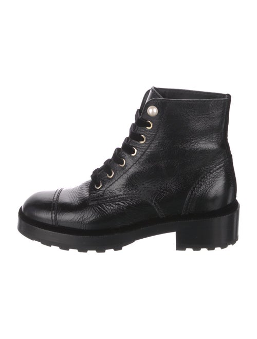 Chanel Interlocking CC Logo Calfskin Combat Boots