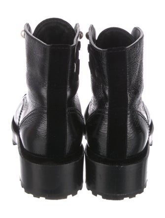 Chanel Interlocking CC Logo Calfskin Combat Boots