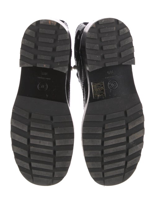 Chanel Interlocking CC Logo Calfskin Combat Boots