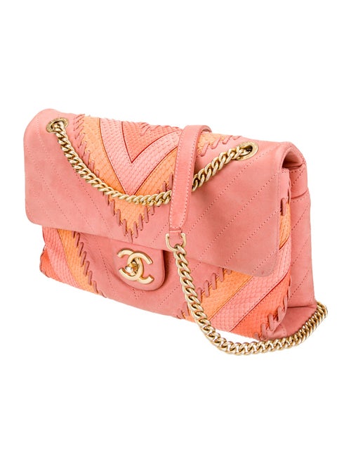 Chanel Paris-Cuba Python Patchwork Chevron Flap Bag