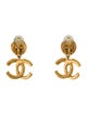 Chanel Vintage CC Logo Clip-On Drop Earrings