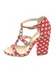Chanel Interlocking CC Logo Tweed T-Strap Sandals