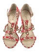 Chanel Interlocking CC Logo Tweed T-Strap Sandals