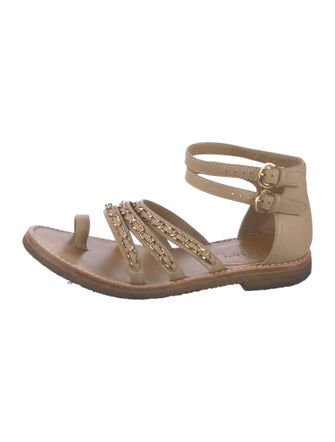 Chanel 2016 Chain-Link Accent Gladiator Sandals