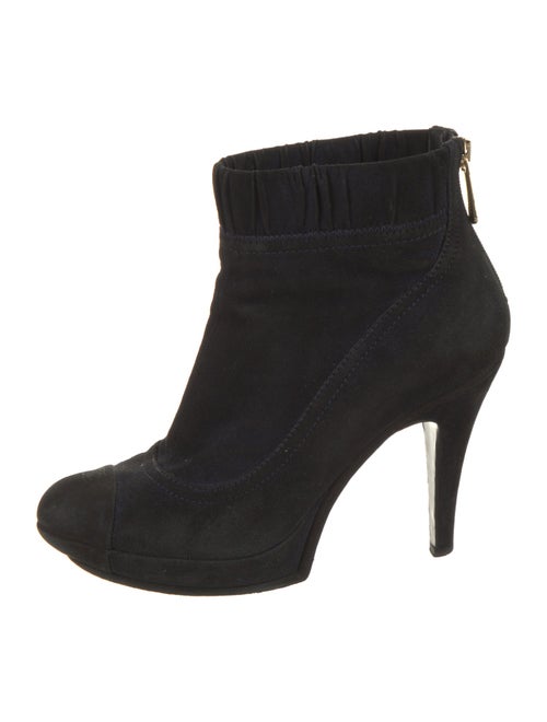 Chanel Interlocking CC Logo Suede Boots