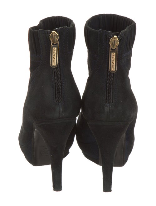 Chanel Interlocking CC Logo Suede Boots