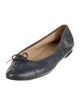 Chanel Leather Bow Accents Ballet Flats