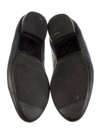 Chanel Leather Bow Accents Ballet Flats