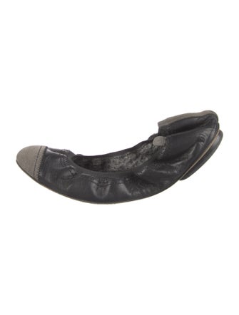 Chanel Interlocking CC Logo Leather Ballet Flats
