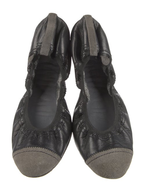 Chanel Interlocking CC Logo Leather Ballet Flats