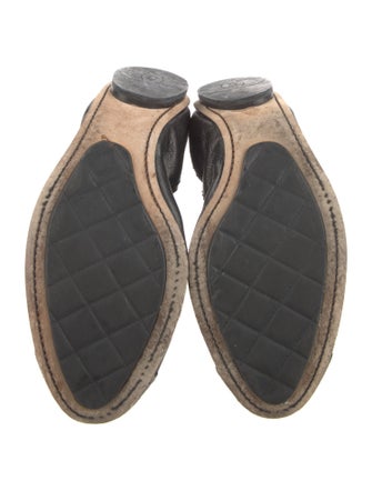 Chanel Interlocking CC Logo Leather Ballet Flats