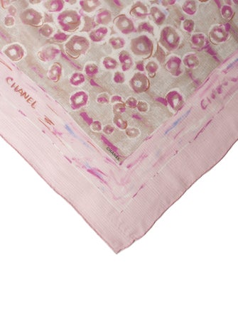Chanel Silk Polka Dot Print Scarf