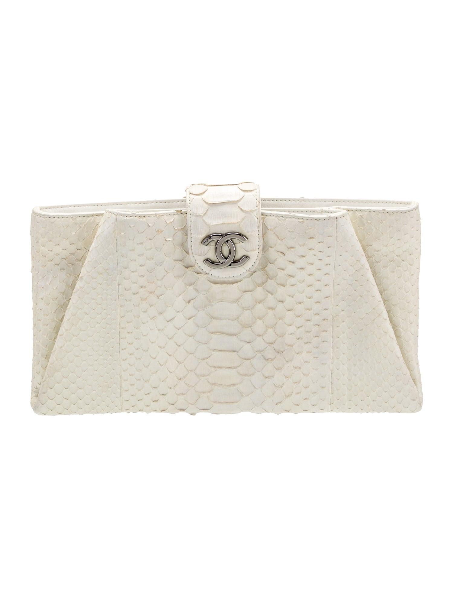 Chanel Python Coco Pleats Clutch
