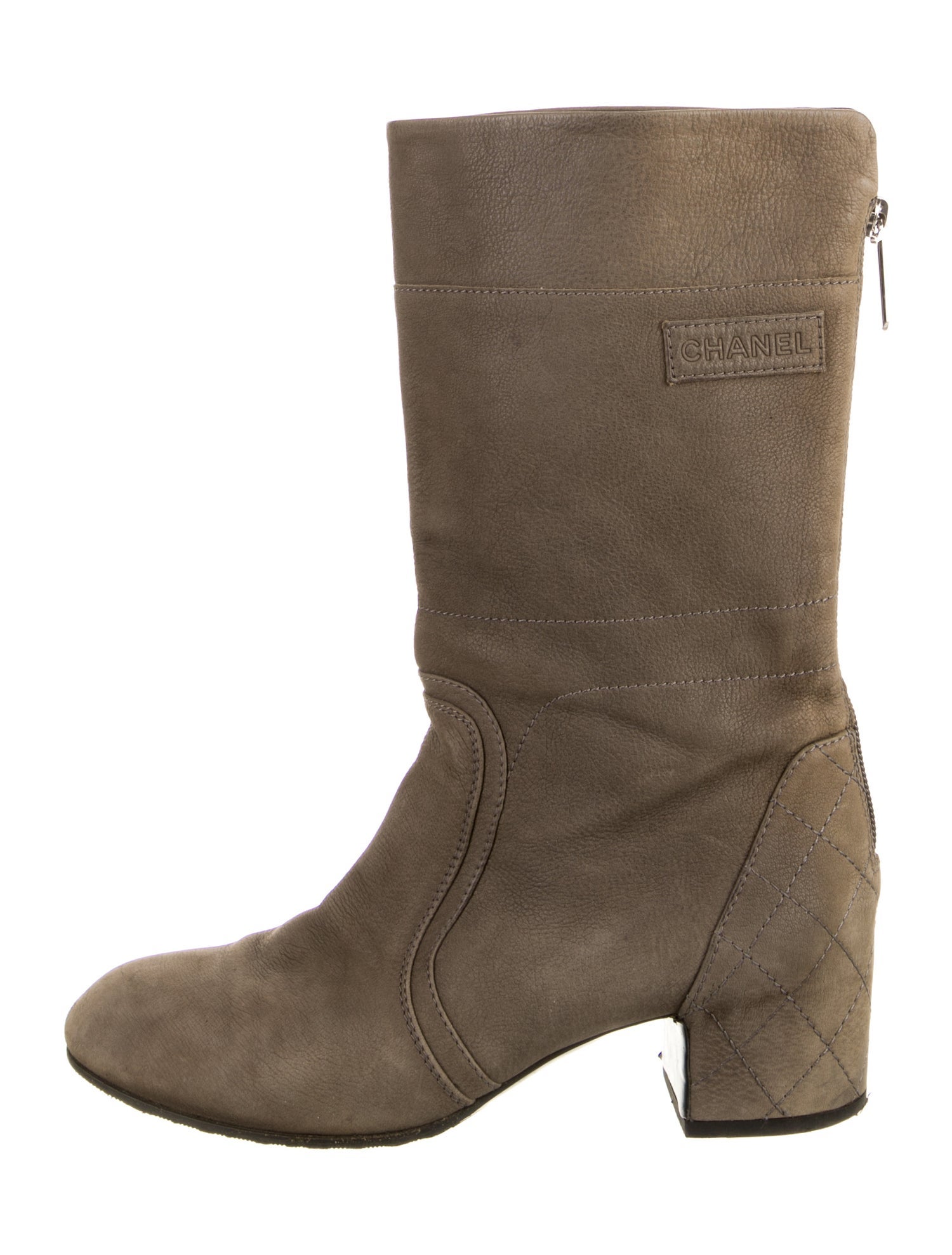 Chanel Quilted Pattern Leather Boots