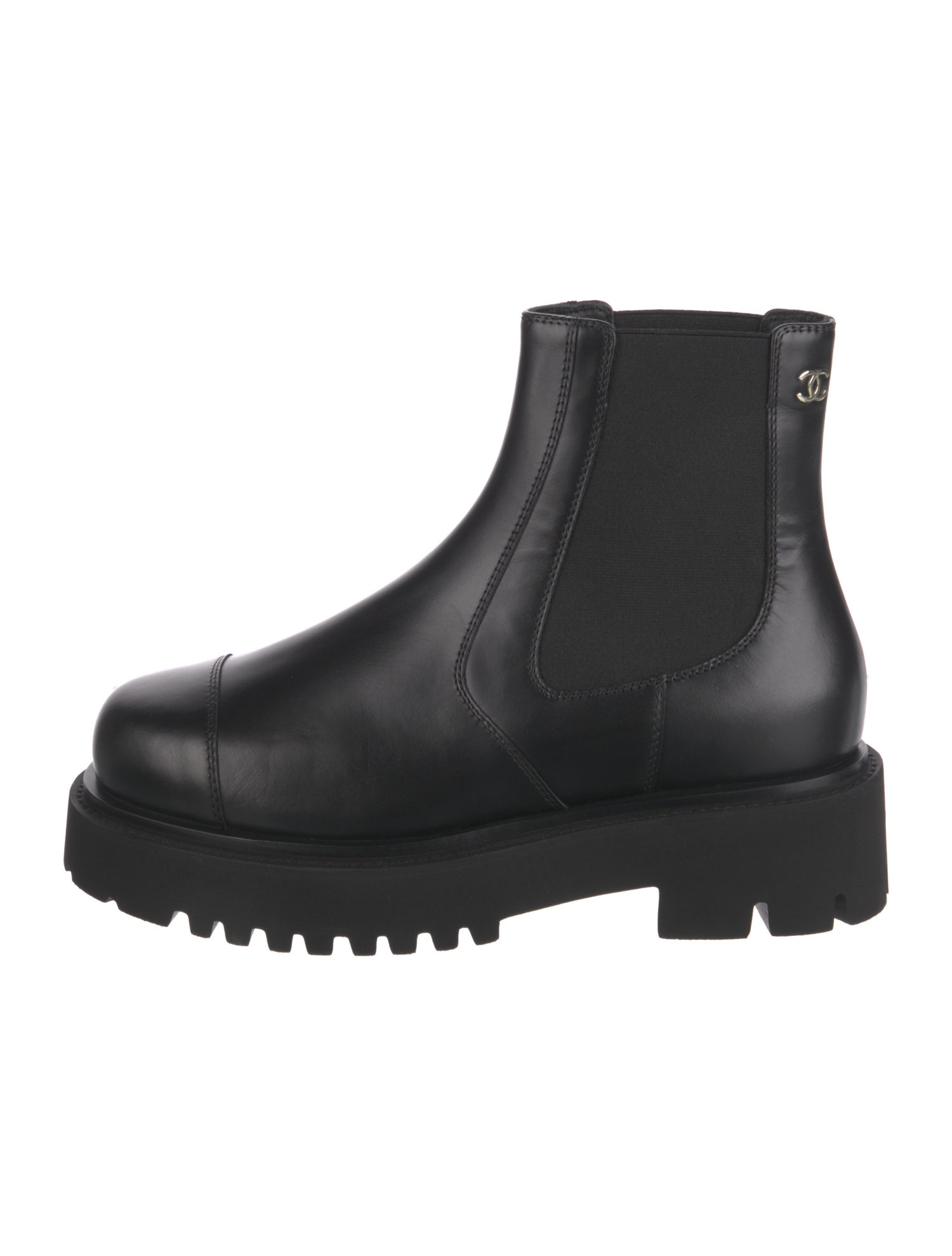 Chanel 2024 Interlocking CC Logo Chelsea Boots