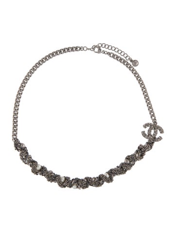 Chanel Choker Faux Pearl CC Necklace