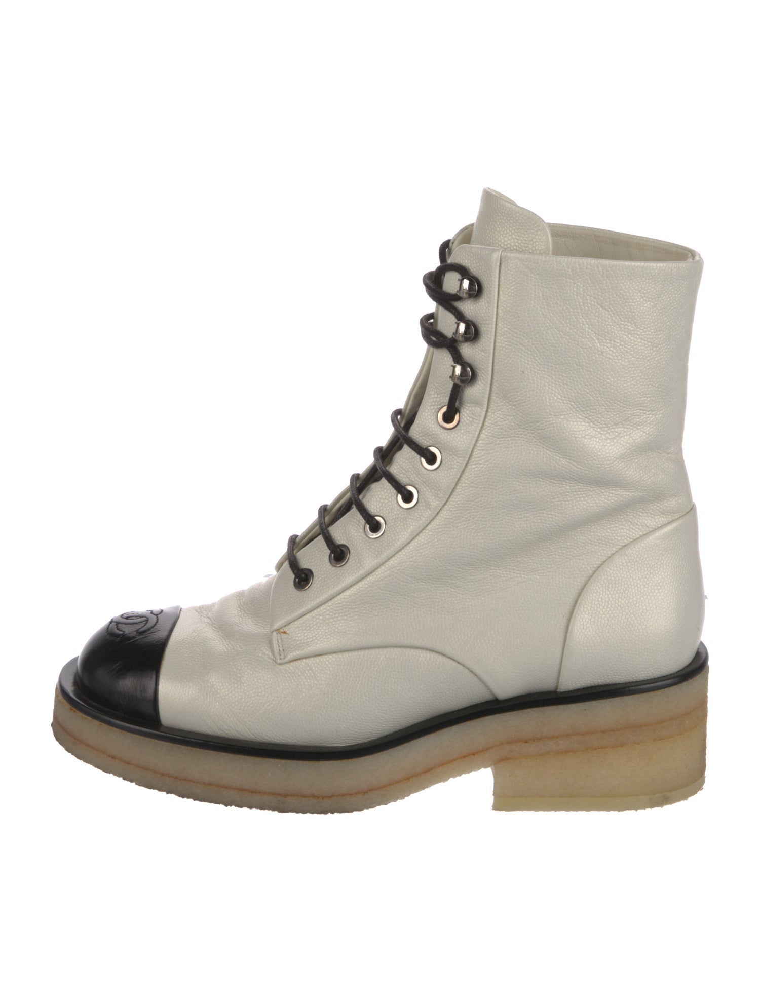 Chanel Interlocking CC Logo Combat Boots