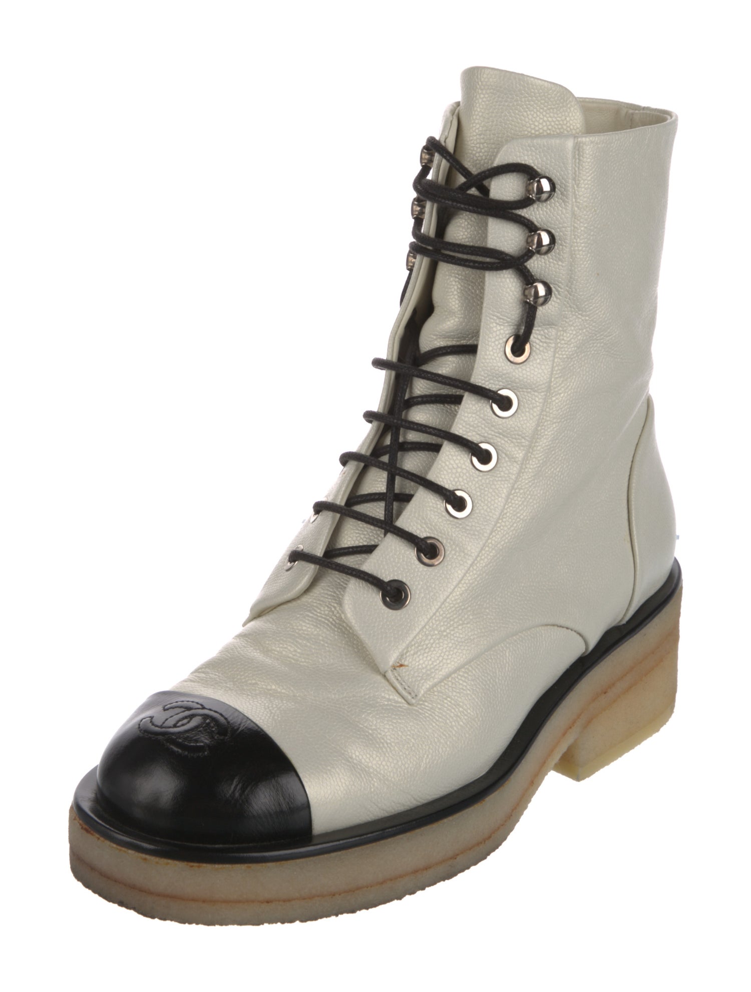 Chanel Interlocking CC Logo Combat Boots