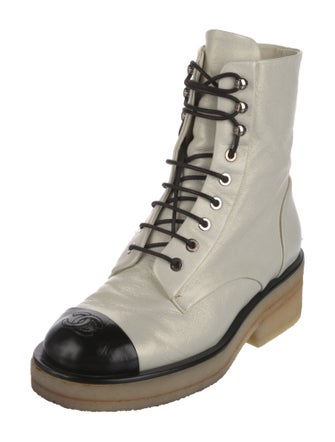 Chanel Interlocking CC Logo Combat Boots