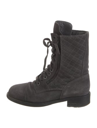 Chanel Suede Combat Boots