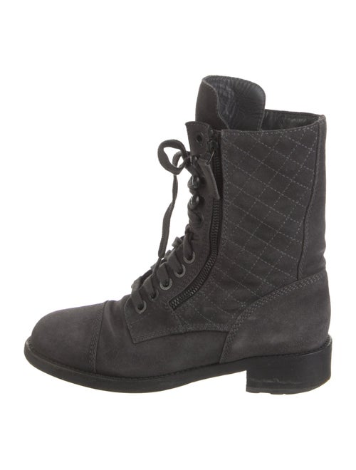 Chanel Suede Combat Boots