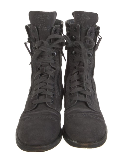 Chanel Suede Combat Boots