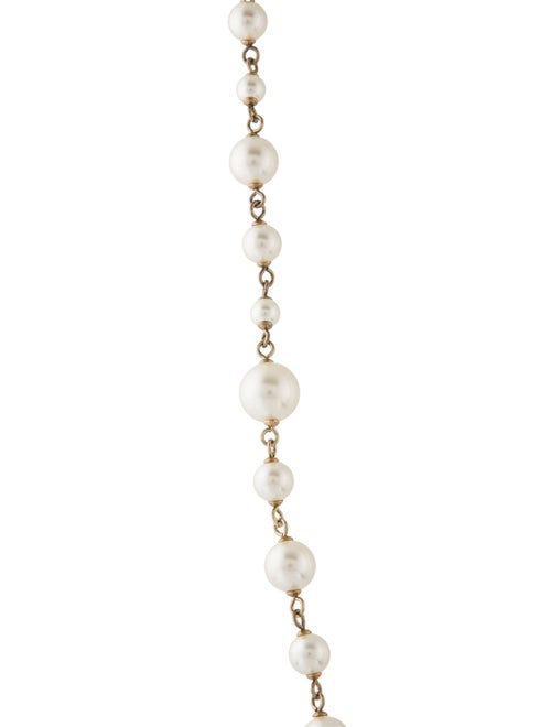 Chanel Faux Pearl CC Fringe Necklace