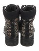 Chanel Interlocking CC Logo Tweed Combat Boots