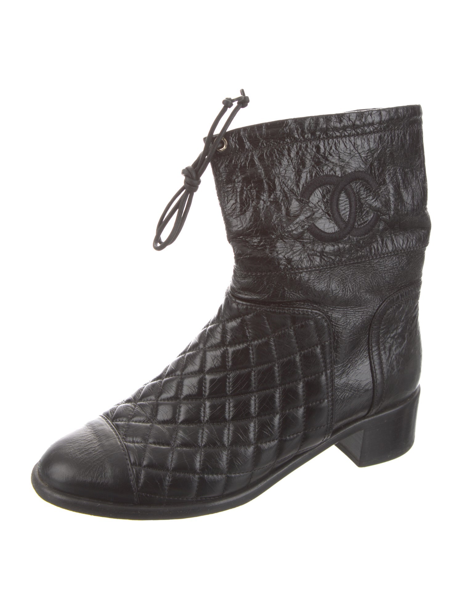 Chanel 2018 Interlocking CC Logo Combat Boots