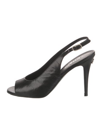 Chanel 2022 Interlocking CC Logo Slingback Sandals