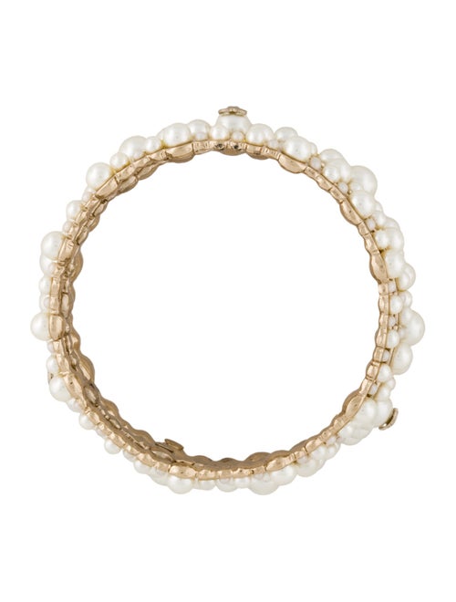 Chanel Faux Pearl CC Stacking Bangle Set