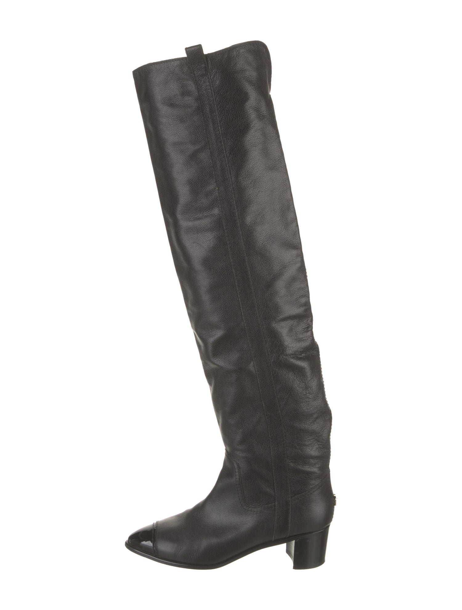 Chanel Interlocking CC Logo Leather Boots