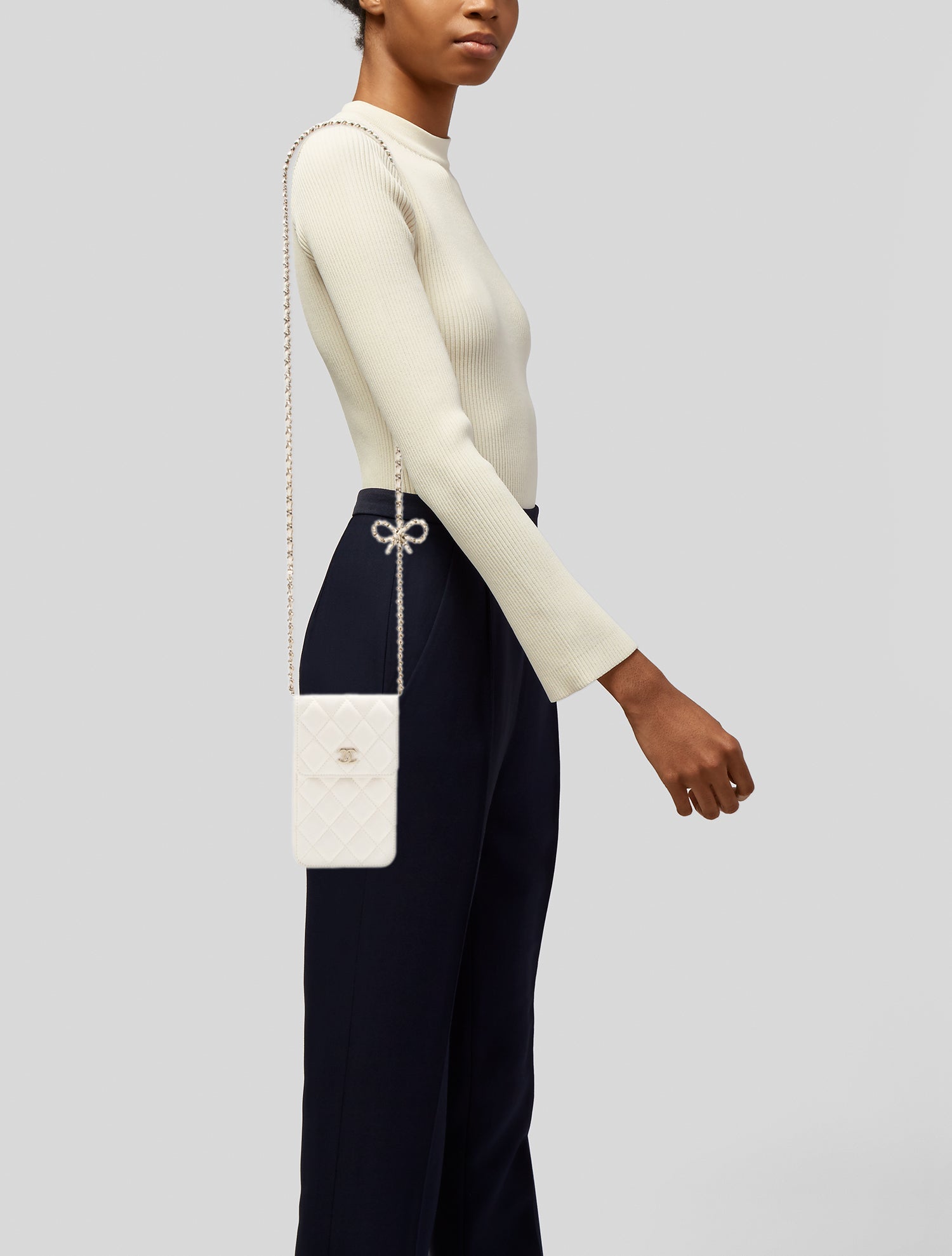 Chanel Caviar Flap Phone Holder Crossbody