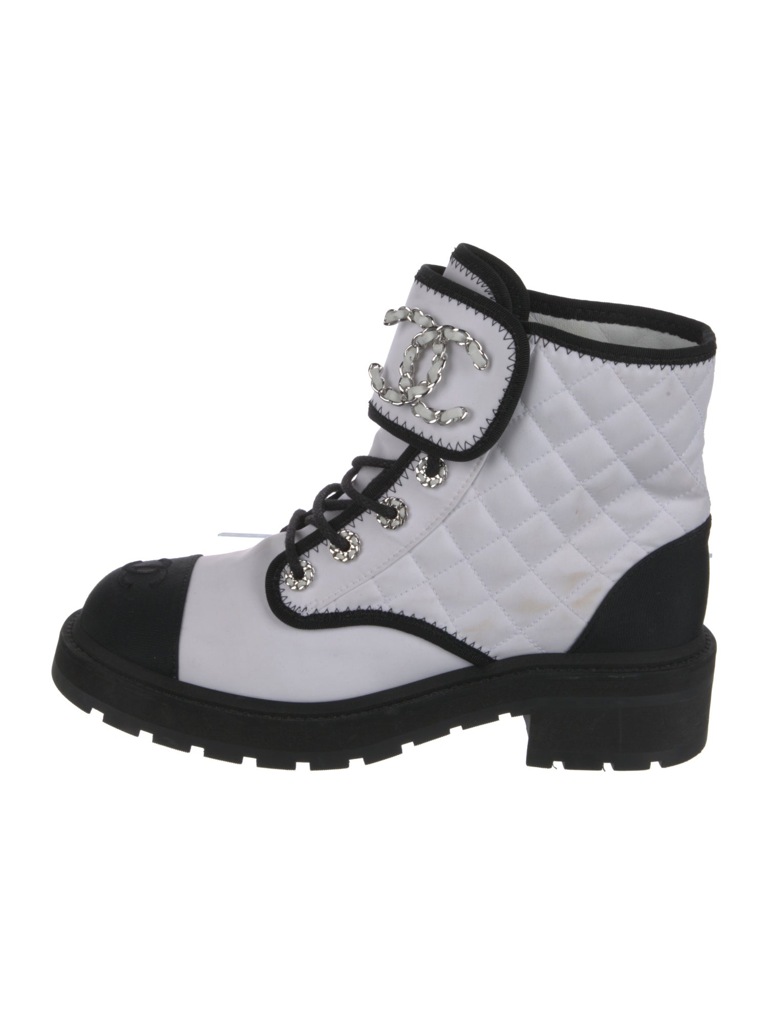 Chanel 2022 Interlocking CC Logo Combat Boots