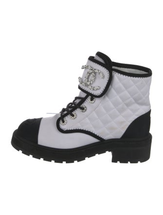 Chanel 2022 Interlocking CC Logo Combat Boots