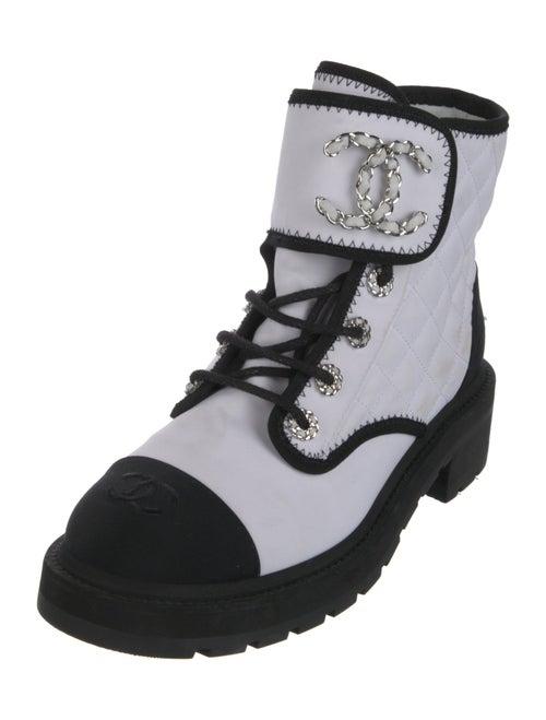 Chanel 2022 Interlocking CC Logo Combat Boots