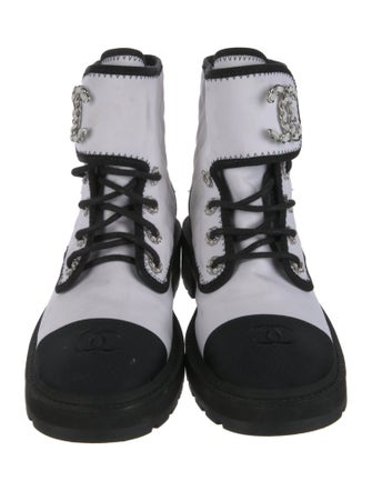 Chanel 2022 Interlocking CC Logo Combat Boots