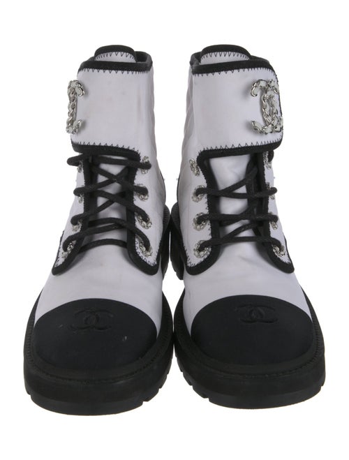Chanel 2022 Interlocking CC Logo Combat Boots