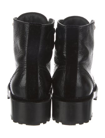 Chanel Interlocking CC Logo Leather Combat Boots