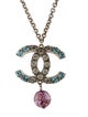 Chanel Strass & Resin CC Pendant Necklace