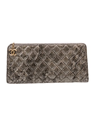 Chanel Quilted Metallic Clutch