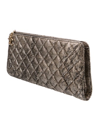 Chanel Quilted Metallic Clutch